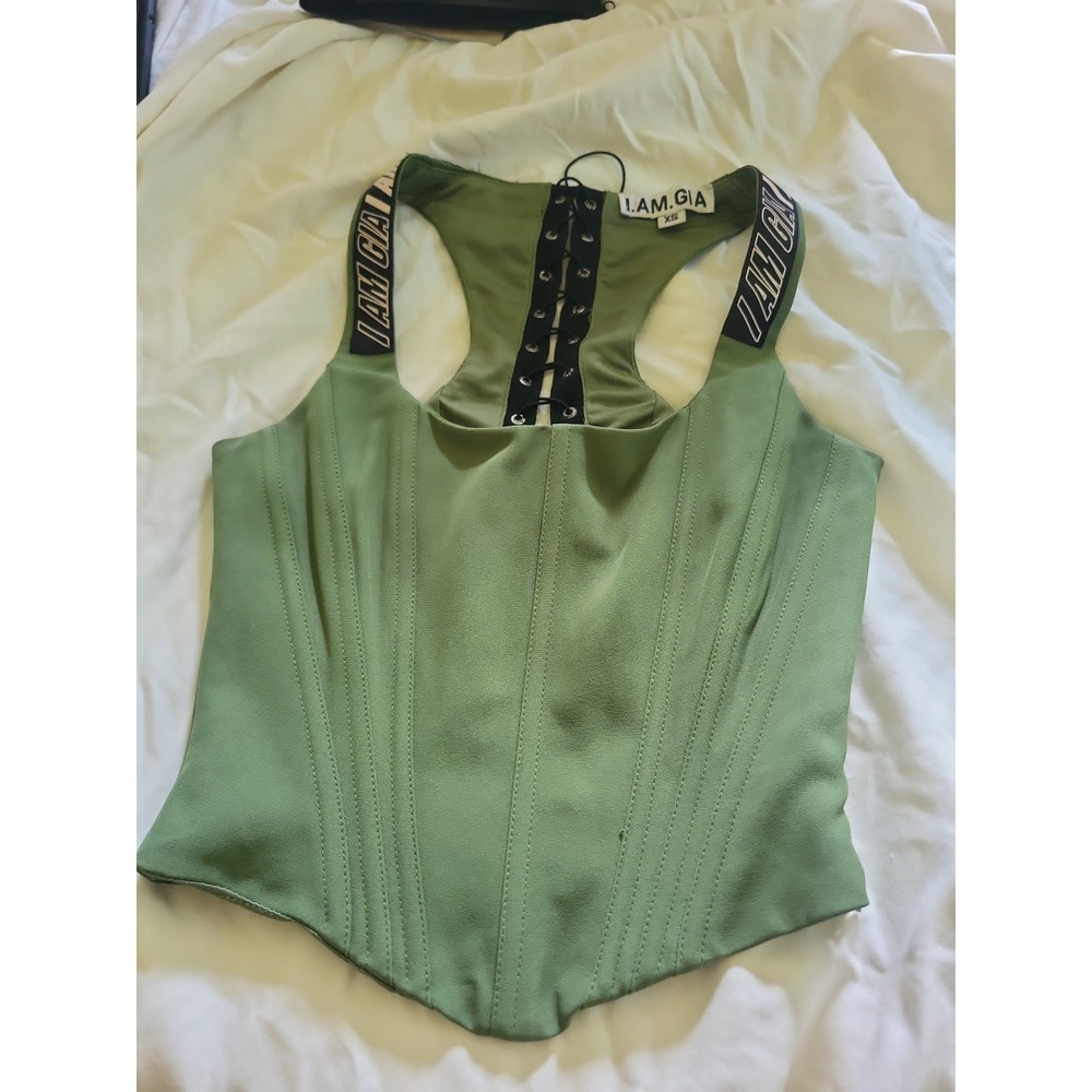 I. Am. Gia Sage Green Corset Top